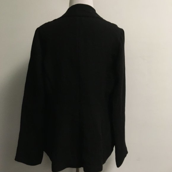 Eileen Fisher black silk open jacket top XS - Picture 6 of 9
